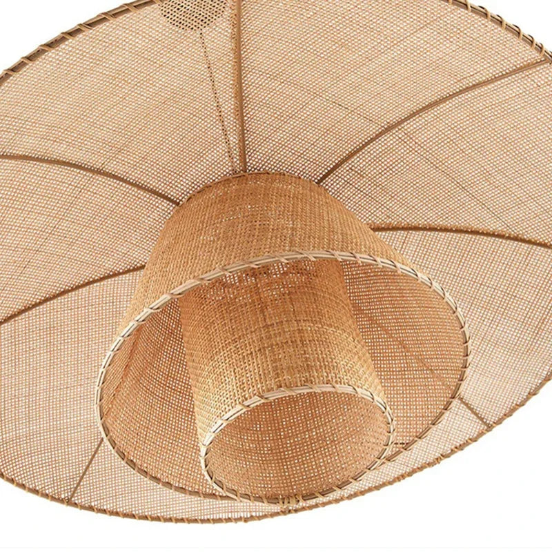 Modern Creative Rattan Weaving Petal Willow LED Chandelier Living Room Bedroom Tea  Pendant Lamp Indoor Lighting Decoration