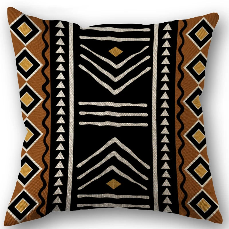 Ethnic Style Retro Pillowcase Living Room Sofa Cushion Bedside Pillowcase Bohemian Color Geometric Pattern