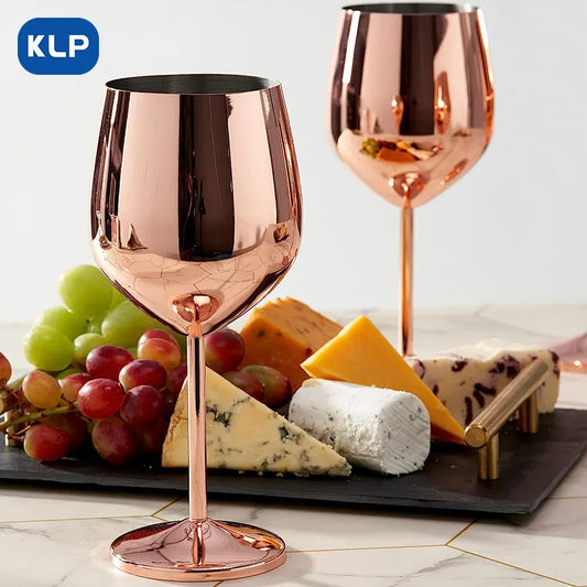 KLP Stainless Steel Wine Glass 18 oz  Unbreakable Wine Glasses Elegant Modern Stainless Steel Wine Tumbler for Drinking Goblets