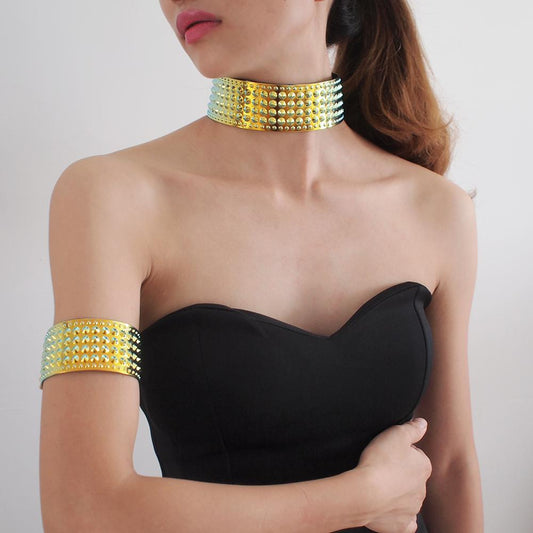 Beautiful, Brave, Bold, Elegant African Adjustable choker Necklaces, Bracelets and Sets in Gold, Green and Silver Colour